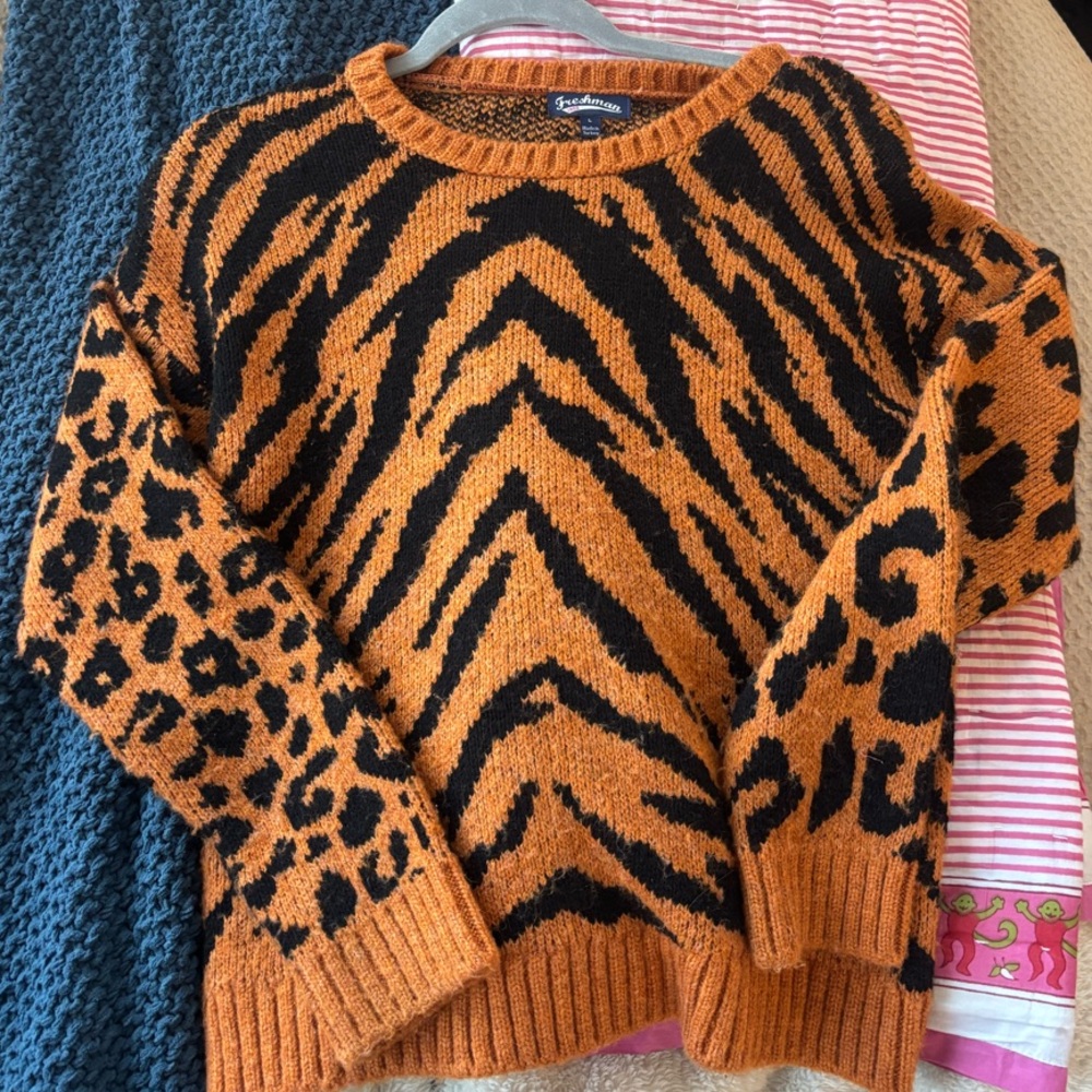 Freshman Orange and Black Crew Neck Sweater